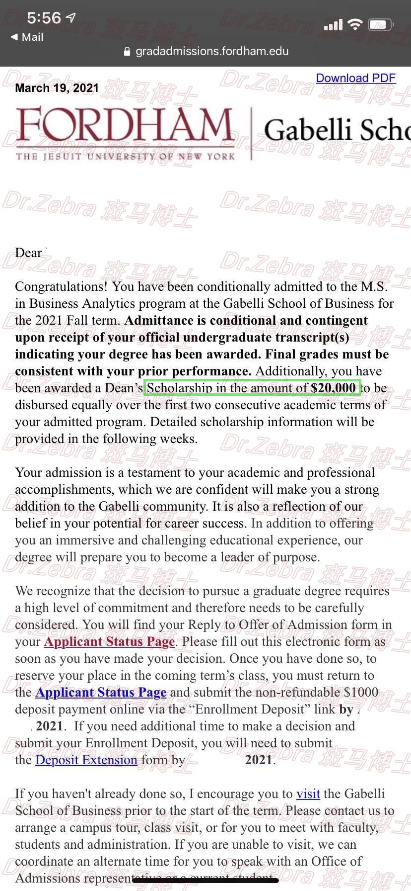 斑马博士、斑马博士留学中心、福特汉姆大学、Fordham University、 Master of Science in Business Analytics 、MSBA、商业分析硕士